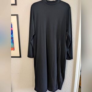 New Torrid Super Soft Midi Dress Rib Knit Mock Turtle Neck Long Sleeves Slit 2